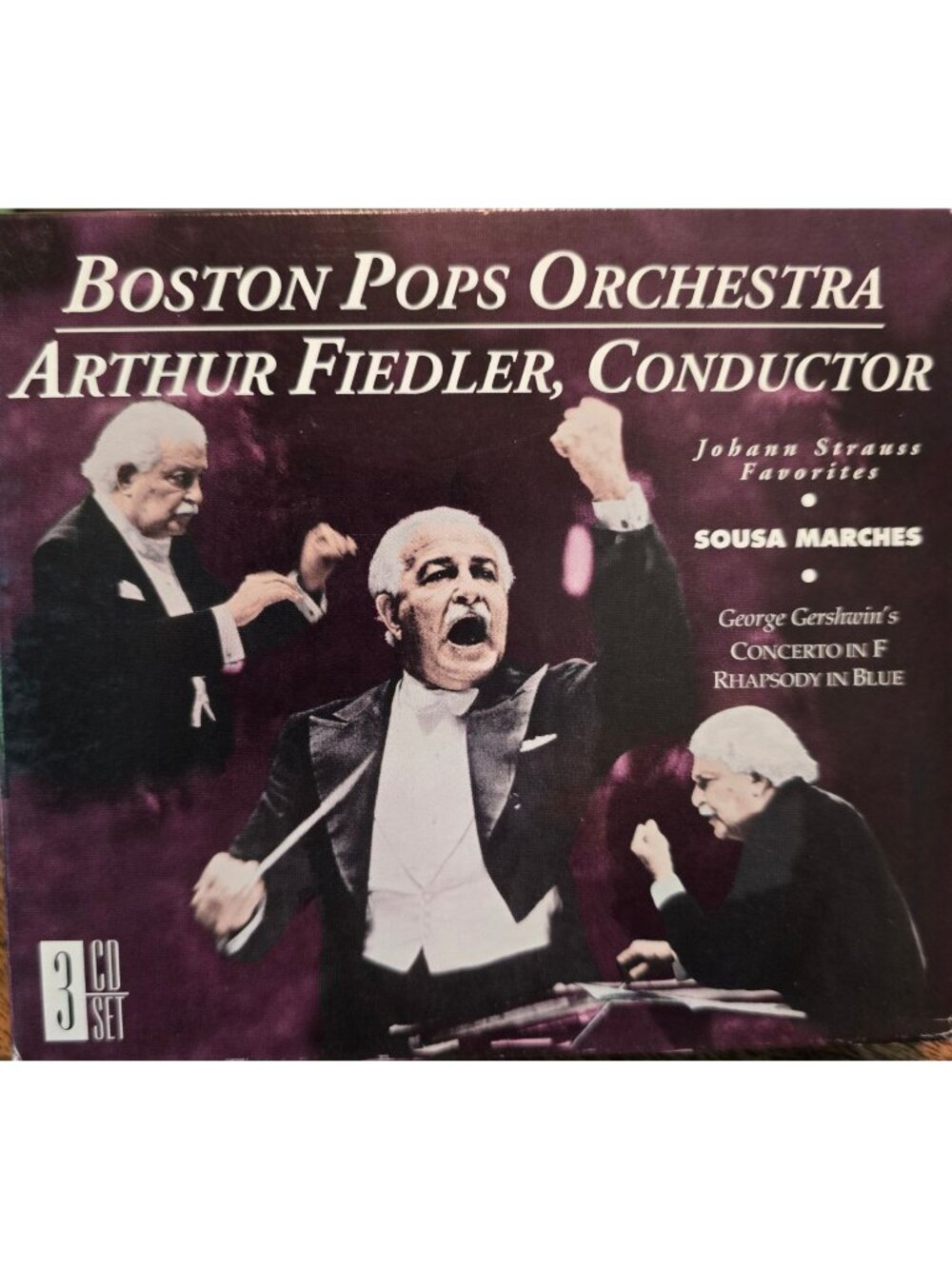 Boston Pops Music 3-CD Set Arthur Fiedler Conductor Johann Strauss Sousa 37949cd